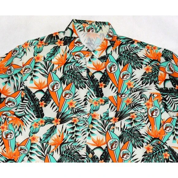 Buc-ee's Men's Short Sleeve Button Up Hawaiian Vacation Boho Size Medium - Picture 2 of 5